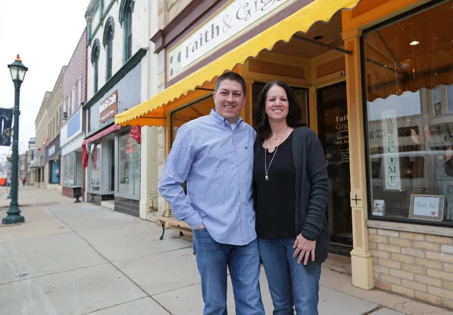 Small business owners on main street